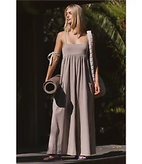 FP Movement Hot Shot Strappy Square Neck Sleeveless Wide Leg Jumpsuit