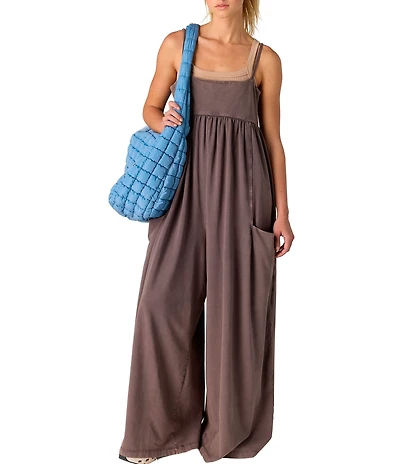 FP Movement Hot Shot Strappy Square Neck Sleeveless Wide Leg Jumpsuit