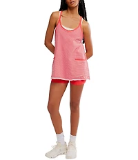 FP Movement Hot Shot Stripe Printed Scoop Neck Sleeveless Mini Dress