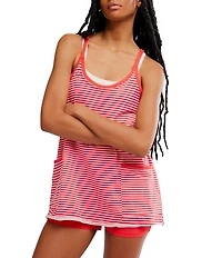 FP Movement Hot Shot Stripe Printed Scoop Neck Sleeveless Mini Dress