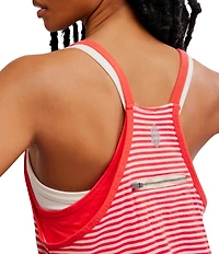 FP Movement Hot Shot Stripe Printed Scoop Neck Sleeveless Mini Dress