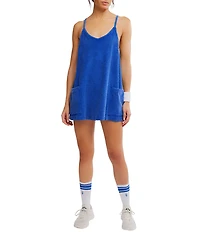 FP Movement Hot Shot Towel Terry Scoop Neck Sleeveless Mini Dress