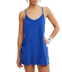 FP Movement Hot Shot Towel Terry Scoop Neck Sleeveless Mini Dress