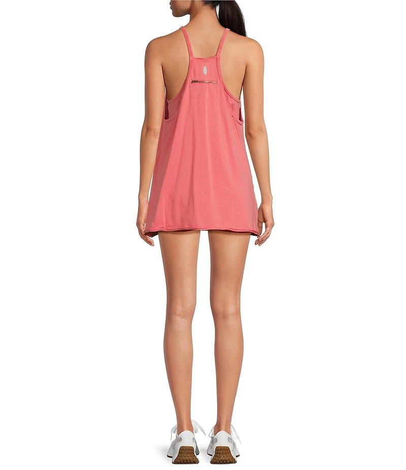 FP Movement Hot Shot V-Neck Sleeveless Patch Pocket Mini Dress