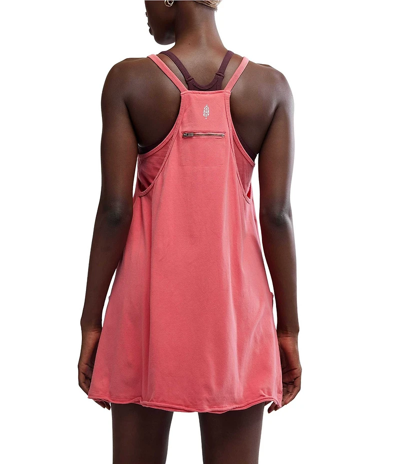 FP Movement Hot Shot V-Neck Sleeveless Patch Pocket Mini Dress