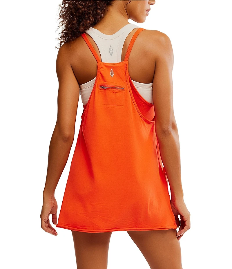 FP Movement Hot Shot V-Neck Sleeveless Patch Pocket Mini Dress