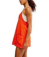 FP Movement Hot Shot V-Neck Sleeveless Patch Pocket Mini Dress