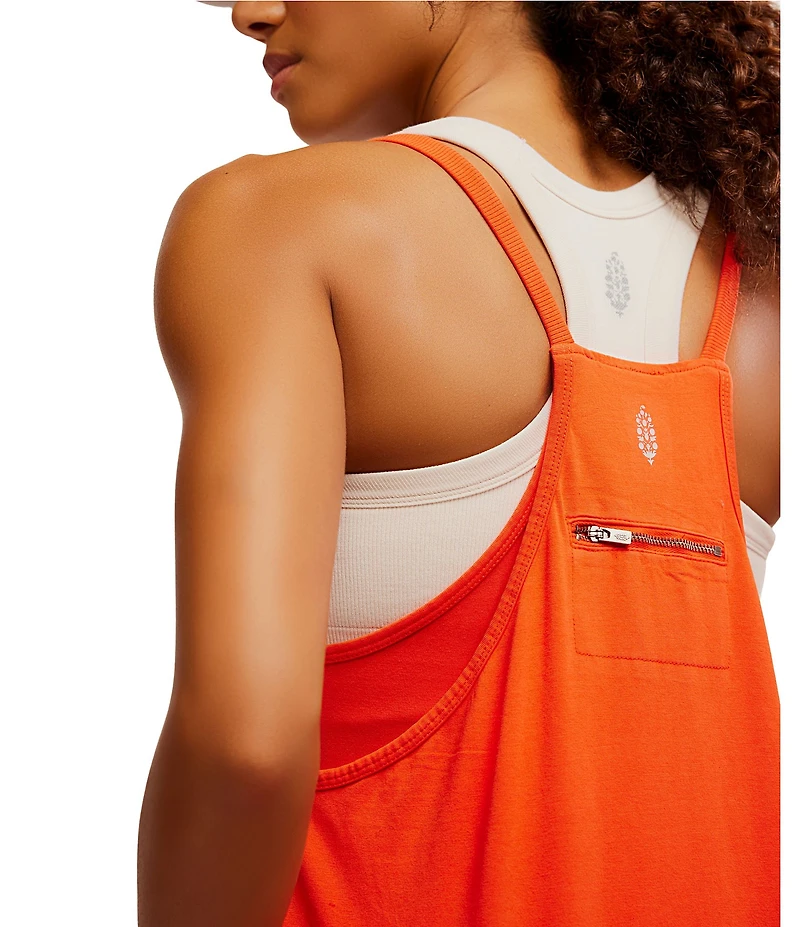 FP Movement Hot Shot V-Neck Sleeveless Patch Pocket Mini Dress