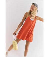 FP Movement Hot Shot V-Neck Sleeveless Patch Pocket Mini Dress