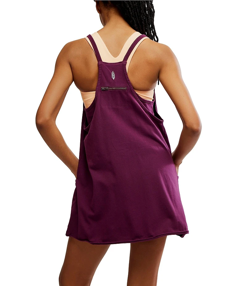 FP Movement Hot Shot V-Neck Sleeveless Patch Pocket Mini Dress