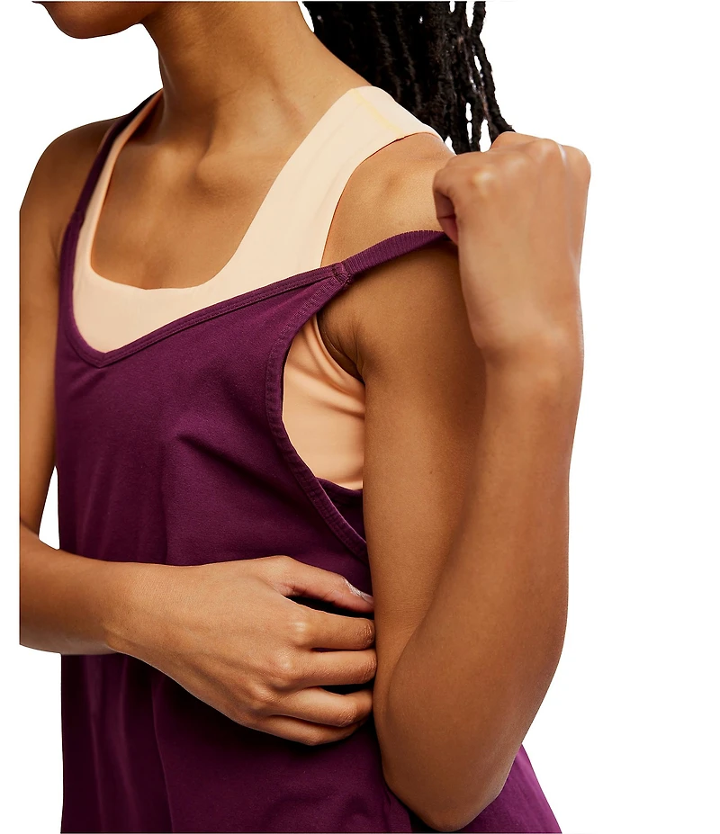 FP Movement Hot Shot V-Neck Sleeveless Patch Pocket Mini Dress