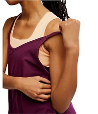FP Movement Hot Shot V-Neck Sleeveless Patch Pocket Mini Dress