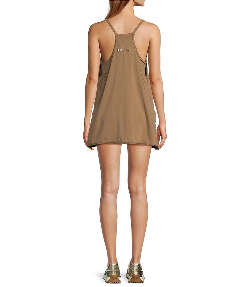 FP Movement Hot Shot V-Neck Sleeveless Patch Pocket Mini Dress