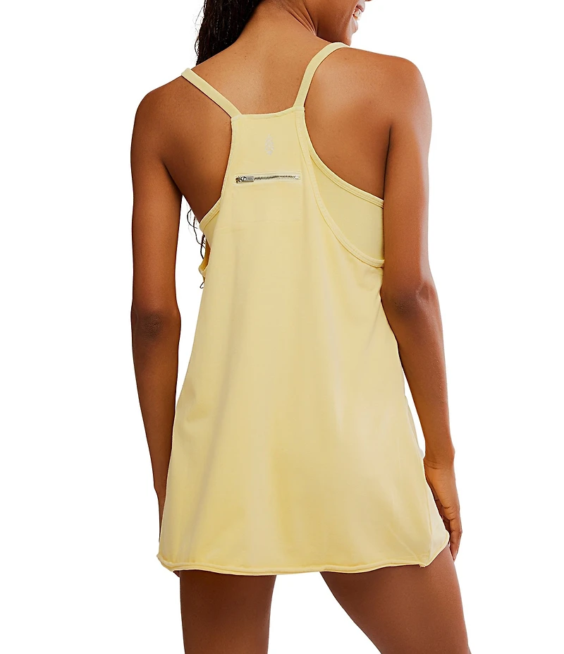 FP Movement Hot Shot V-Neck Sleeveless Patch Pocket Mini Dress