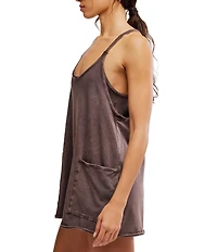 FP Movement Hot Shot V-Neck Sleeveless Patch Pocket Mini Dress