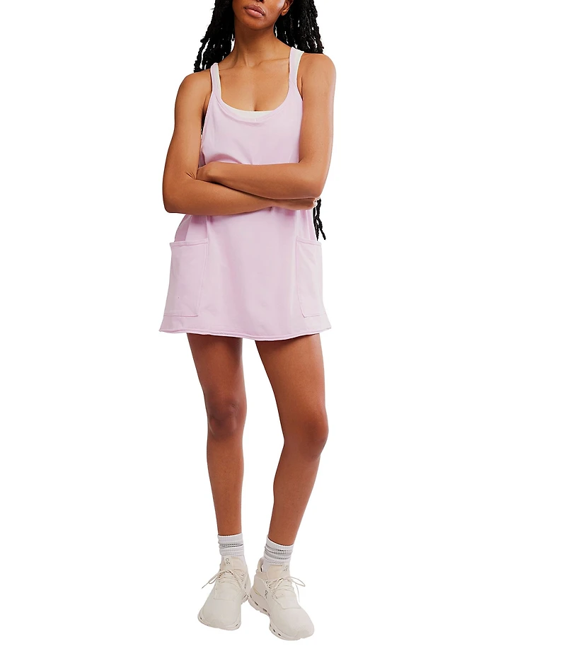 FP Movement Hot Shot V-Neck Sleeveless Patch Pocket Mini Dress