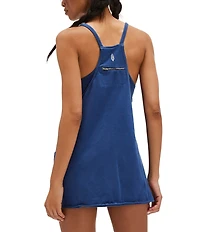 FP Movement Hot Shot V-Neck Sleeveless Patch Pocket Mini Dress