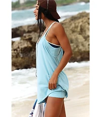 FP Movement Hot Shot V-Neck Sleeveless Racerback Patch Pocket Mini Dress