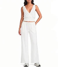 FP Movement Hot Shot V-Neck Sleeveless Tank Top and Low-Slung Wide Leg Pant Two-Piece Set