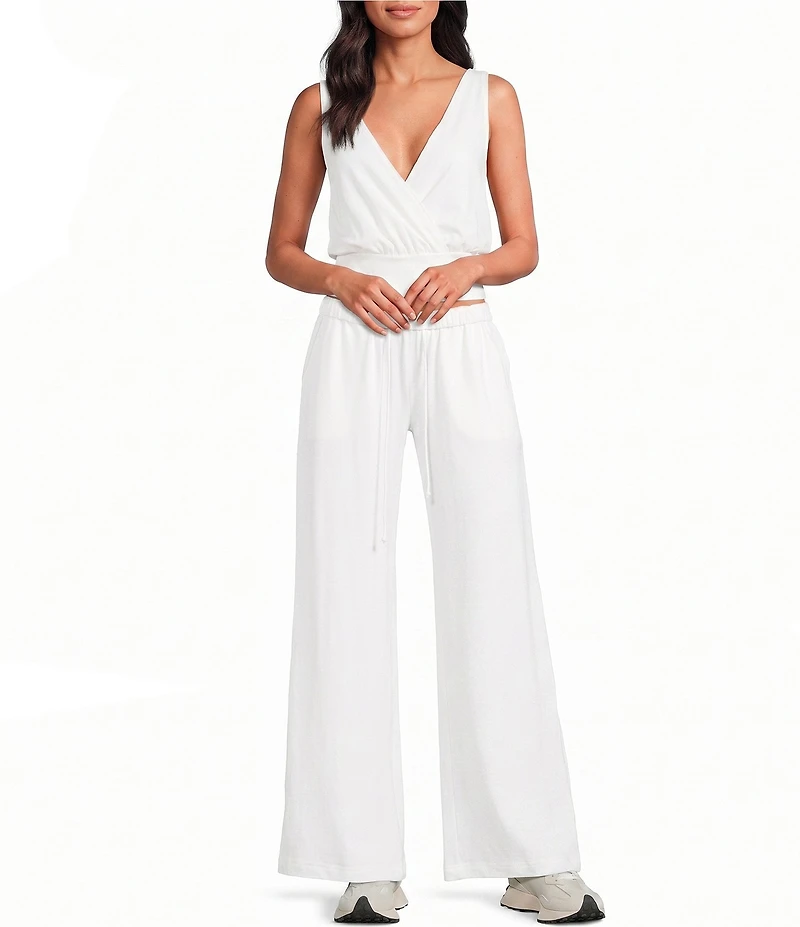 FP Movement Hot Shot V-Neck Sleeveless Tank Top and Low-Slung Wide Leg Pant Two-Piece Set