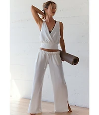 FP Movement Hot Shot V-Neck Sleeveless Tank Top and Low-Slung Wide Leg Pant Two-Piece Set