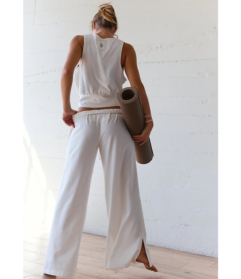 FP Movement Hot Shot V-Neck Sleeveless Tank Top and Low-Slung Wide Leg Pant Two-Piece Set