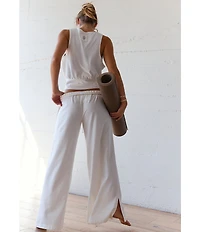 FP Movement Hot Shot V-Neck Sleeveless Tank Top and Low-Slung Wide Leg Pant Two-Piece Set