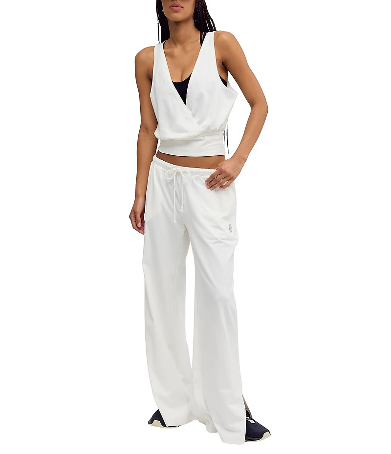 FP Movement Hot Shot V-Neck Sleeveless Tank Top and Low-Slung Wide Leg Pant Two-Piece Set