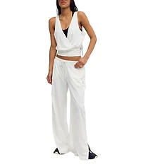 FP Movement Hot Shot V-Neck Sleeveless Tank Top and Low-Slung Wide Leg Pant Two-Piece Set