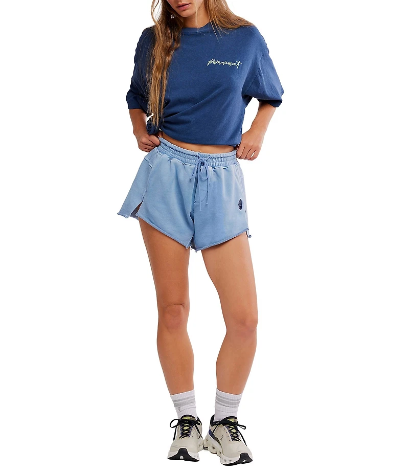 FP Movement Knockout Mid Rise Split Hem French Terry Shorts
