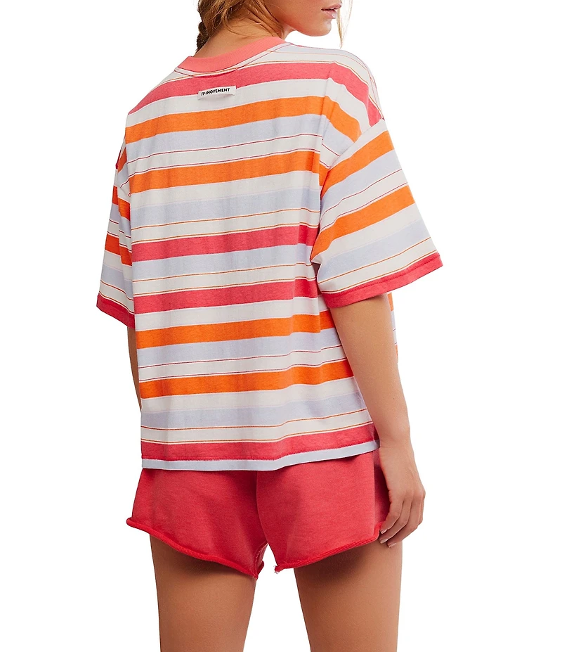 FP Movement Multi Stripe Tackle Crew Neck Short Sleeve Tee