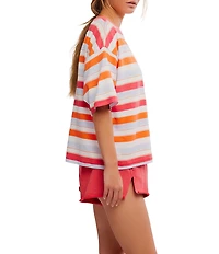 FP Movement Multi Stripe Tackle Crew Neck Short Sleeve Tee