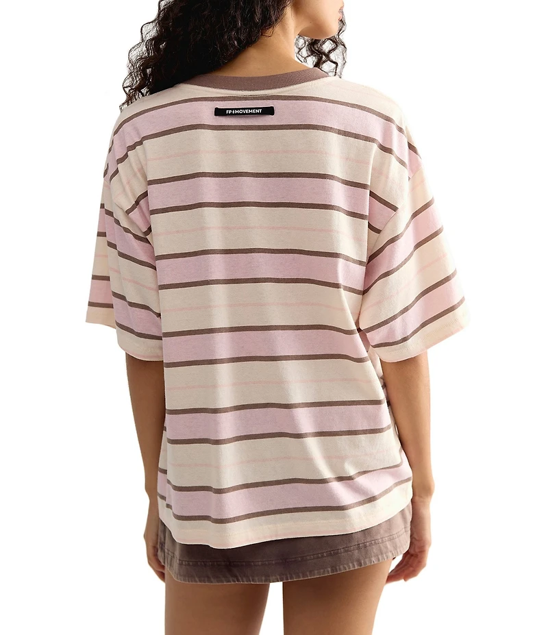 FP Movement Multi Stripe Tackle Crew Neck Short Sleeve Tee