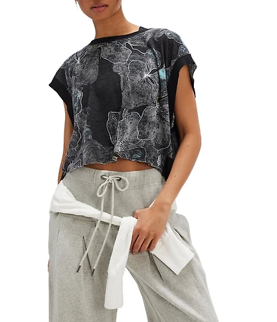 FP Movement My Time Floral Print Crew Neck Short Sleeve Tee