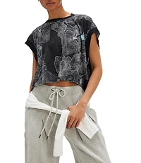 FP Movement My Time Floral Print Crew Neck Short Sleeve Tee