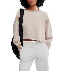 FP Movement My Time Reversible Textured Scoop Neck Long Sleeve Tee