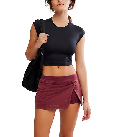 FP Movement Never Better Scoop Neck Cap Sleeve Cropped Tee