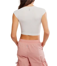 FP Movement Never Better Scoop Neck Cap Sleeve Cropped Tee