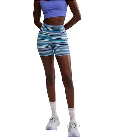 FP Movement Never Better Stripe Print High Rise Bike Shorts