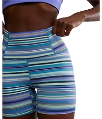 FP Movement Never Better Stripe Print High Rise Bike Shorts