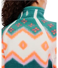 FP Movement Printed Mountain High 1/2 Zip High Neck Long Sleeve Fleece Pullover