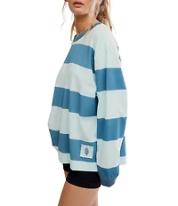 FP Movement Rugby Stripe Hustle Layer Scoop Neck Long Sleeve Top