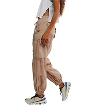 FP Movement Set Me Free Mid Rise Shirred Paneling Elasticated Cuff Jogger Pants