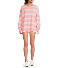 FP Movement Strip Printed Hustle Layer Scoop Neck Long Sleeve Top