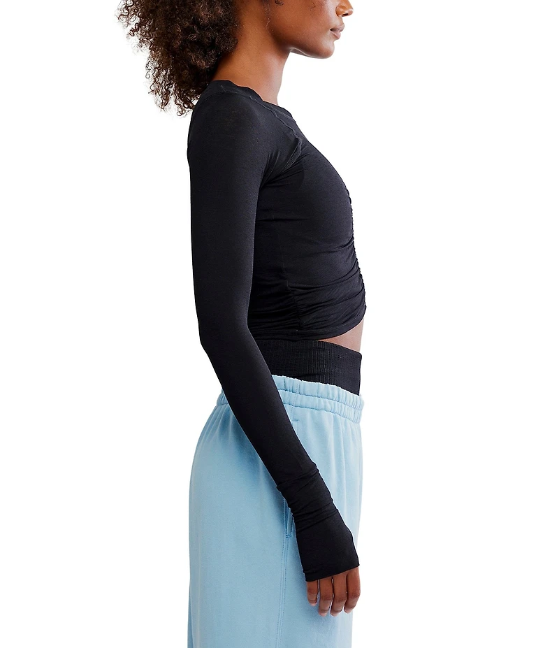 FP Movement Tempo Ruched Crew Neck Long Sleeve Top
