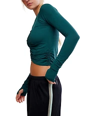 FP Movement Tempo Ruched Crew Neck Long Sleeve Top