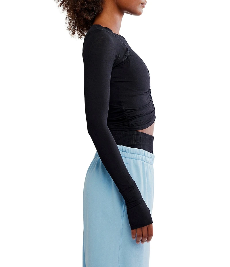 FP Movement Tempo Ruched Crew Neck Long Sleeve Top