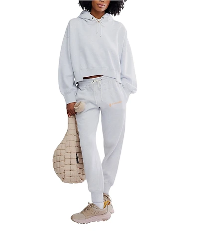 FP Movement Undefeated Hooded Long Sleeve Cropped Sweatshirt & High Rise Sweat Pants Set