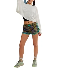 FP Movement Varsity Blues Floral Print Mid Rise Shorts