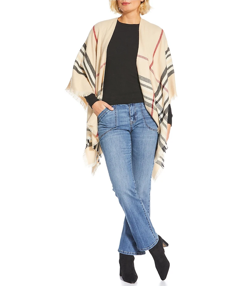 Fraas Exploded Plaid Poncho